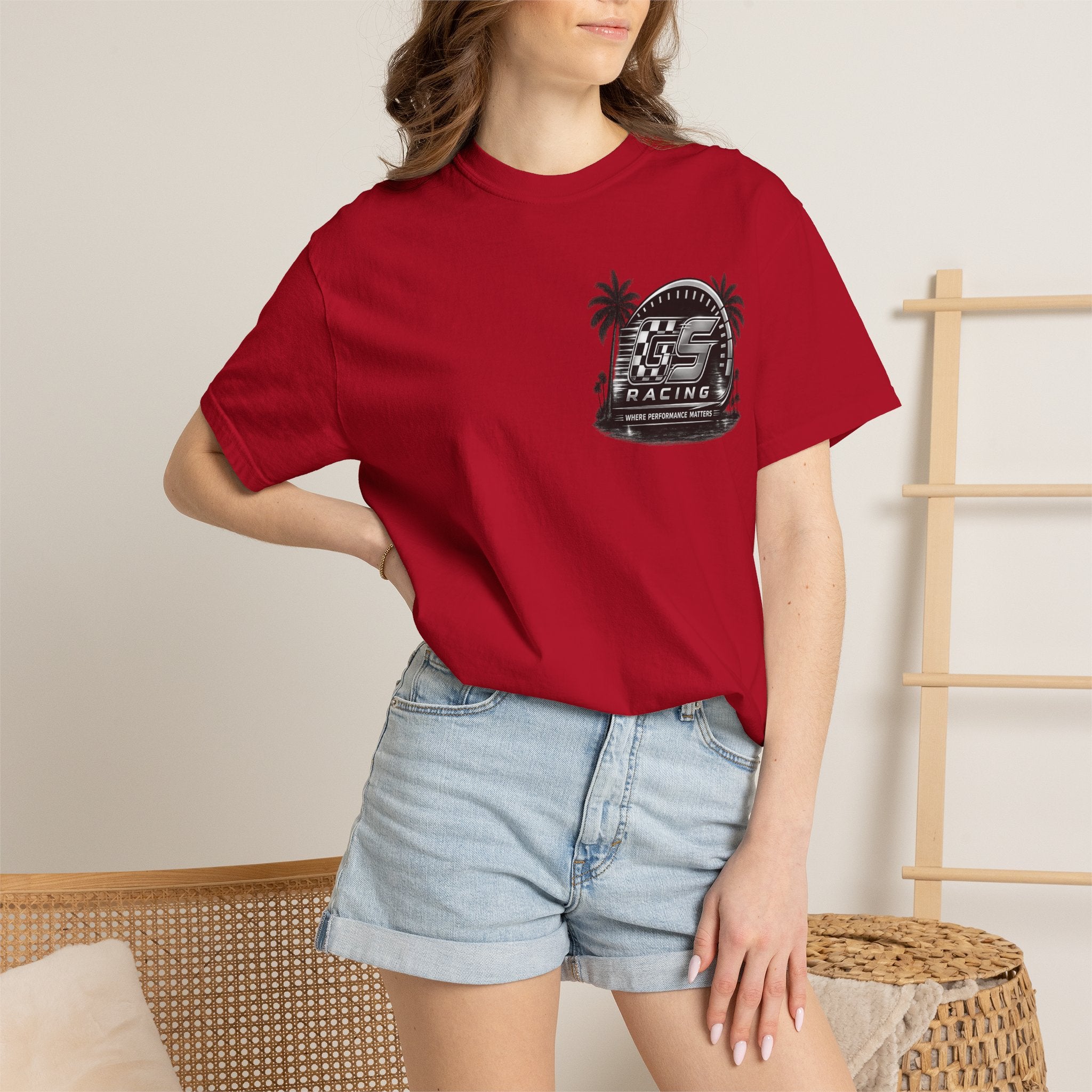 GS Racing logo T-shirt RED